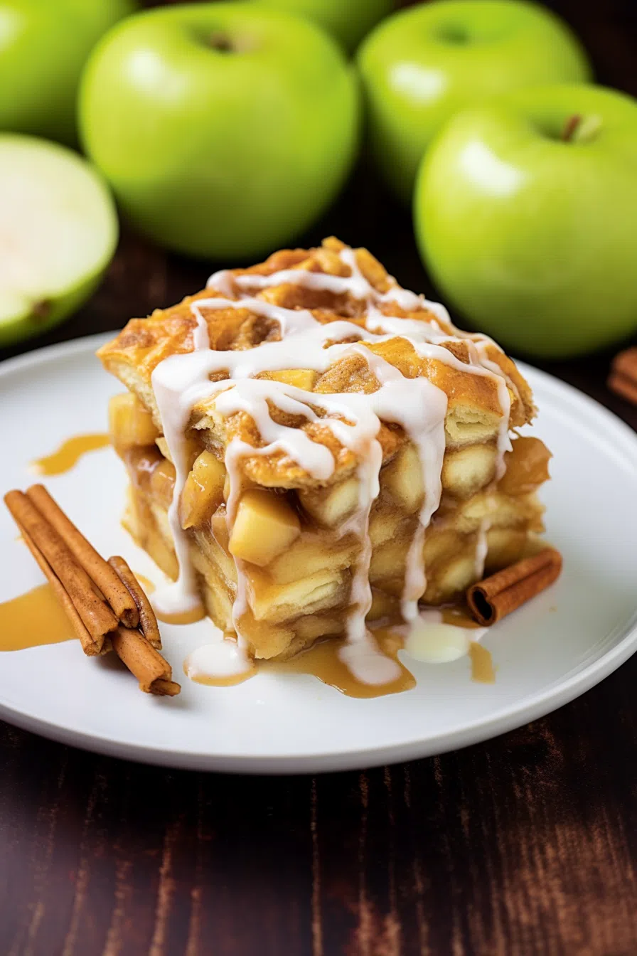 Caramel Apple Cinnamon Roll Lasagna